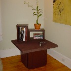 CHOCOLATE LEATHER TABLE
