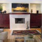 CHERRY CABINETS AND MANTLE