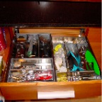 MAHOGANY KITCHEN DRAWER OPEN
