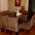 MAHOGANY & SUEDE DINING SET