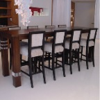 MAHOGANY BARTABLE AND CHAIRS