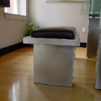 STAINLESS AND LEATHER BENCH