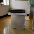 STAINLESS AND LEATHER BENCH.JPG